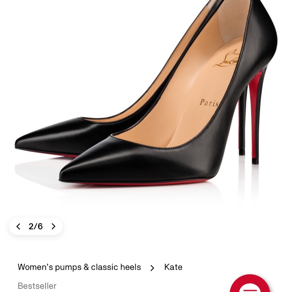 Christian Louboutin Black Leather Heels with Red Soles